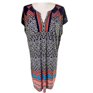 Laundry by Shelli Segal ladies, short sleeve V-neck dress fully lined large